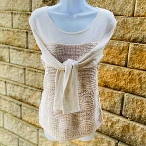 Tan Knit/Cream Sweater by Lucky...Sz XL but fits L